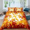 Maple Leaves Duvet Cover Set Colorful Autumn Season Maple Leaves In Unusual Designs Nature Print King Size 2/3pcs Bedding Set