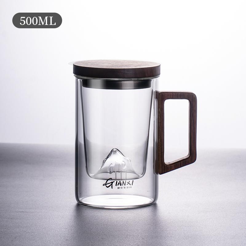 GIANXI Hoge Borosilicaat Glas Thee Aparte Theekop met Riemfilter Glazen Bloem Theekop Waterkop Originaliteit Thee Maken