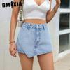 Mode Allt-i-ett Högmidjade Casual Denim Culottes