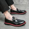 Men Loafers British Style Black Patent Leather Wedding Dress Prom Blazers Tuxedo Party Shoes Large Size