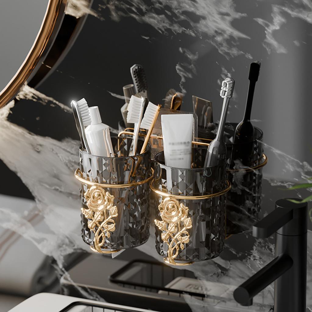 Light Luxury Mouthwash Cup High Appearance Brush Cup Transparent Cup Couple Set Toothbrush Cup Home Wash Cup Glacier Pattern