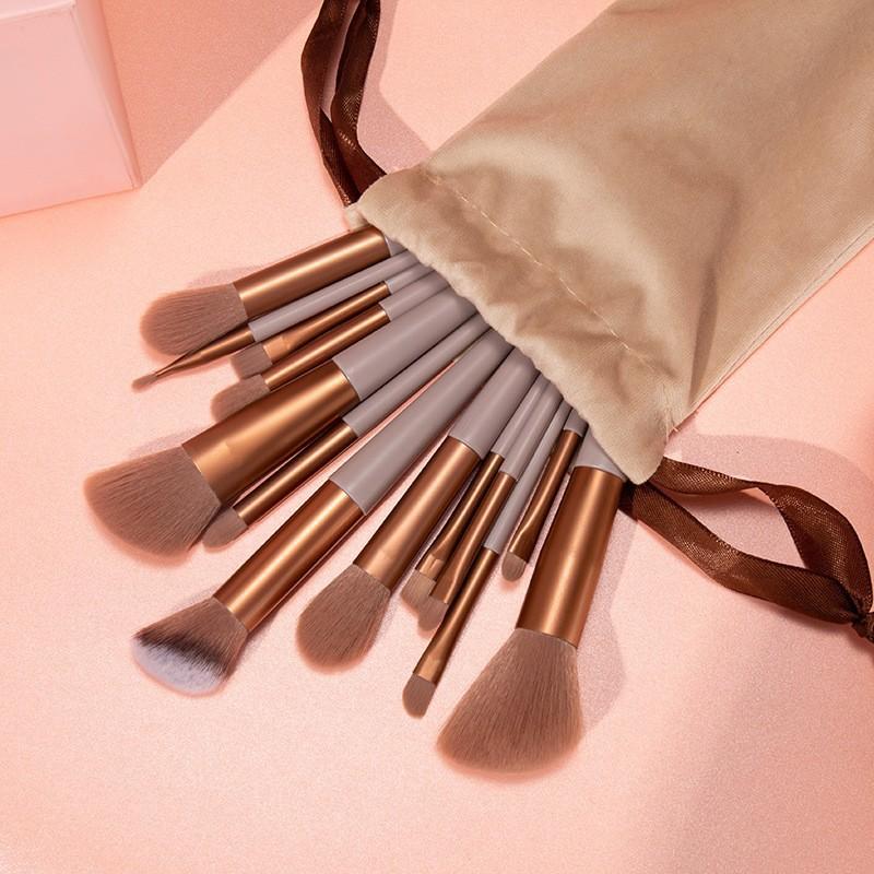 13Pcs Makeup Brush Set Full Function Cosmetic Brushes With Portable Storage Bag For Travel Daily Beauty Makeup