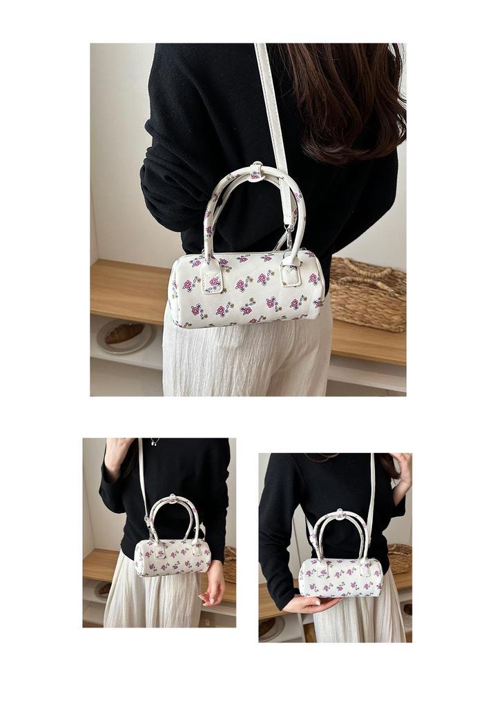 Sweet Floral Print Boston Handbag and Crossbody – Trendy Spring/Summer 2026 Fashion Pillow Bag