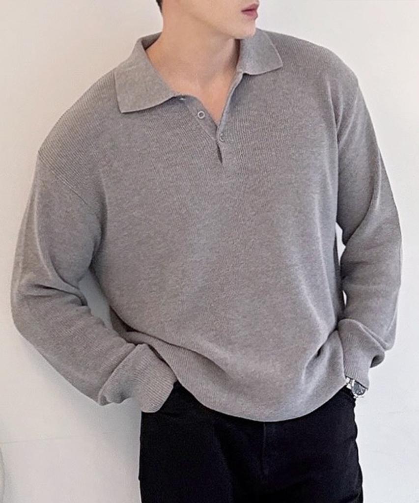 POLYGRAM Long Sleeve Collared Knit - 4 Colors (Type A)