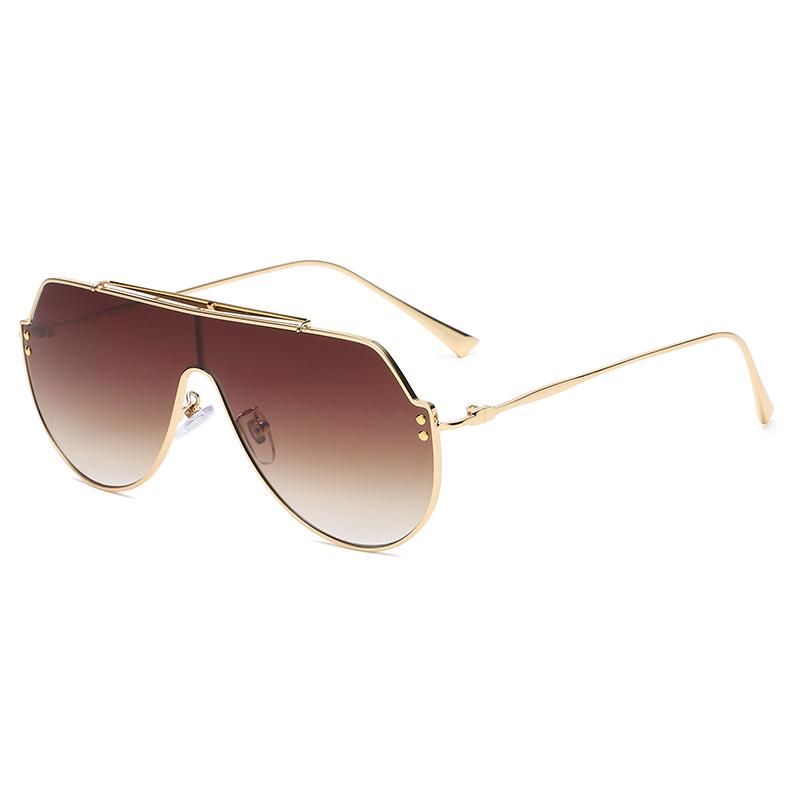 New Designer Sunglasses Oversized Alloy Frame Sun Glasses Men Women Oval Lens Style Goggle Eyewear Fashion Trendy