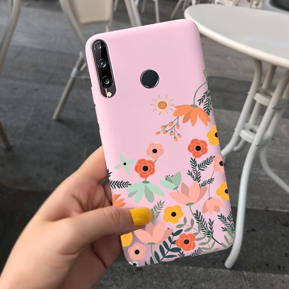 For Huawei Y7P 2020 P40 Lite E Case Cute Flower Silicone Phone Cases For Honor 9C Soft TPU Cover Bumper On Huawei P40Lite E Etui