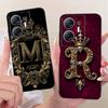 Fashion Crown Letter Case For Infinix Hot 30 5G Soft Black Silicone TPU Back Cover For Infinix Hot30 5G X6832 Phone Cases