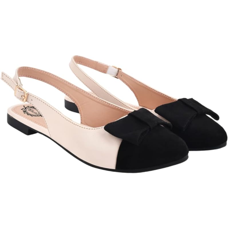 Shoetopia Stylish Uppper Bow Black Flats For Women & Girls /Uk4