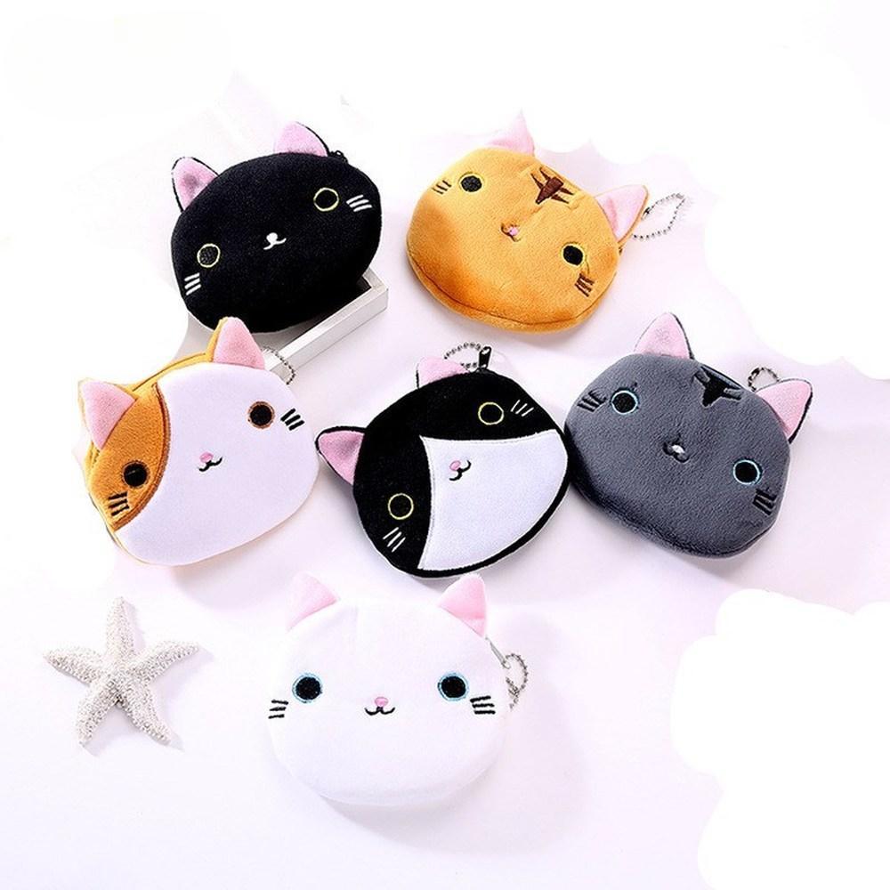 Kawaii Cat Money Wallet Purse Bag Cute Girl Coin Purse Women Cartoon Lovely Children Change Plush Coin Pouch Pocket Gift KTB