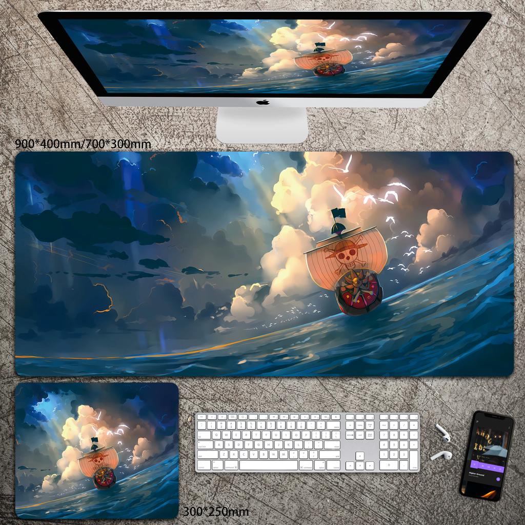 2026 High Definition ONE PIECE Leather Mouse Pad Oversized Boys Animation E-sports Game Keyboard Pad Luffy Computer Desk Pad  Waterproof Mouse Pad