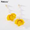 2023 Mode Ketting Roos Kwastje Hangende Oorbellen Romantisch Zomer Imitatie Parel 14 Kleuren Bloem Oorbel voor Vrouwen PD1236