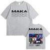 Rapper Maka Doppelseitiger Druck T-Shirt Aura Tour Herren Damen Hip Hop Mode Popmusik T-Shirts Männlich Lässig Schwarz Vintage T-Shirt