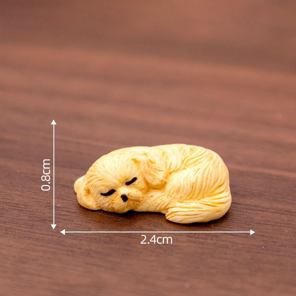 New Cute Cartoon Puppy Statue Resin Car Ornament Miniature Dog Figurines Home Decorations DIY Crafts Mini Animals Figurine