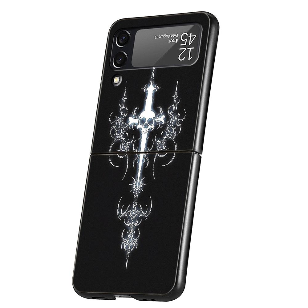 Cyber Sigil Kreuzlinie Harte PC Handyhülle Für Samsung Galaxy Z Flip 7 6 5 4 Schwarze Hülle Für Galaxy Z Flip 3 Faltbare Capas Taschen