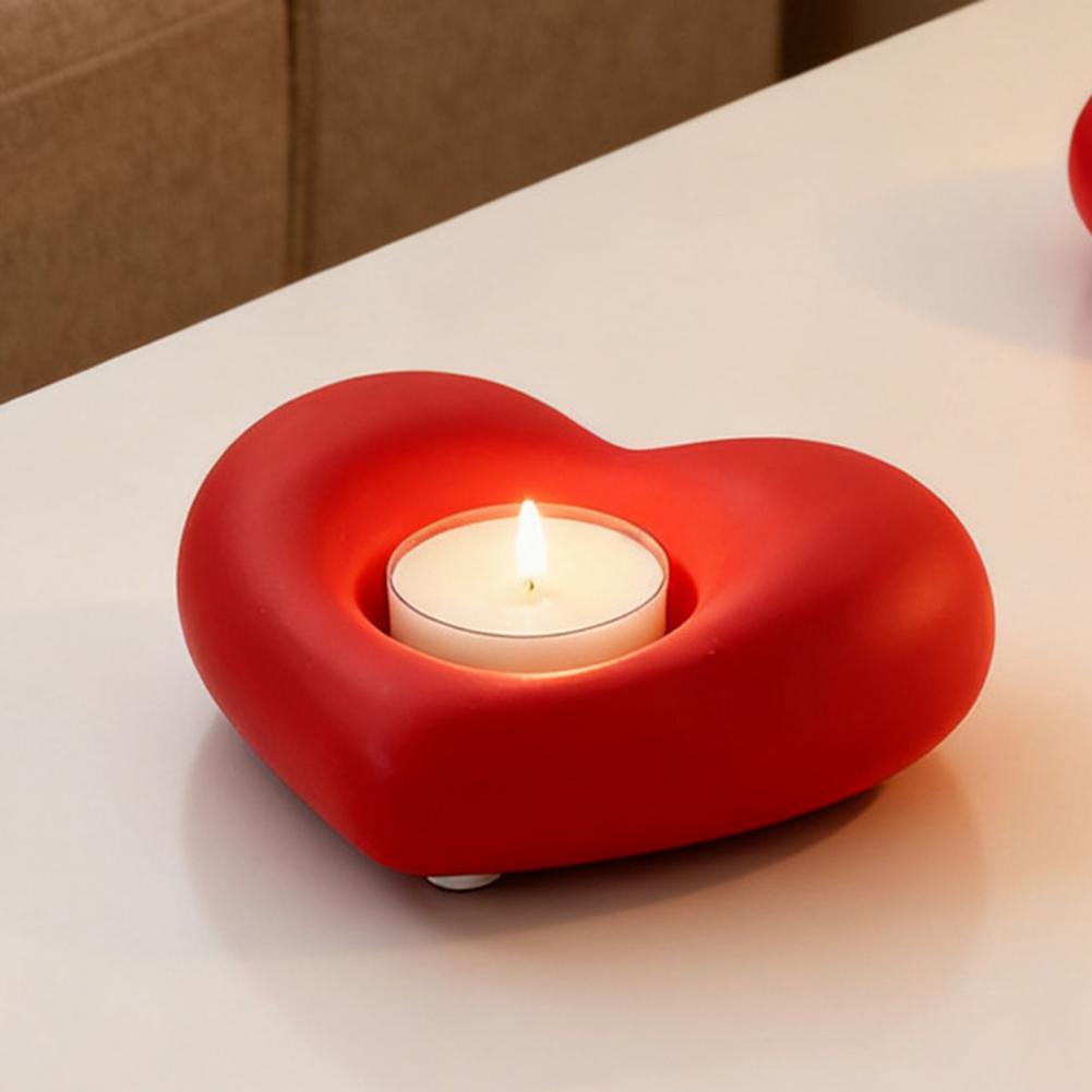 Heart Candle Holder Heart Shaped Ceramic Candlestick Holder Small Candle Holder for Wedding Party Anniversary Valentine's Day