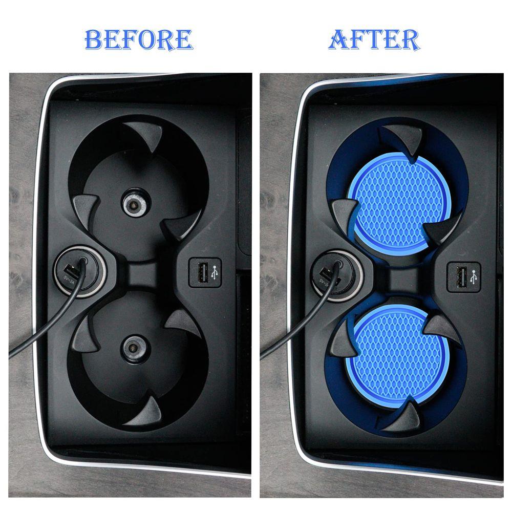 Sous-verre antidérapant pour porte-gobelet, motif floral, pour voiture.