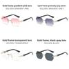 Geometric Unisex Frameless Square Sunglasses With Uv400 Protection For Outdoor Travel And Fashion