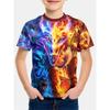 Boys' Summer Crew Neck Kids' Versatile Comfortable T-Shirt with Cool Dragon Pattern Short Sleeve Top