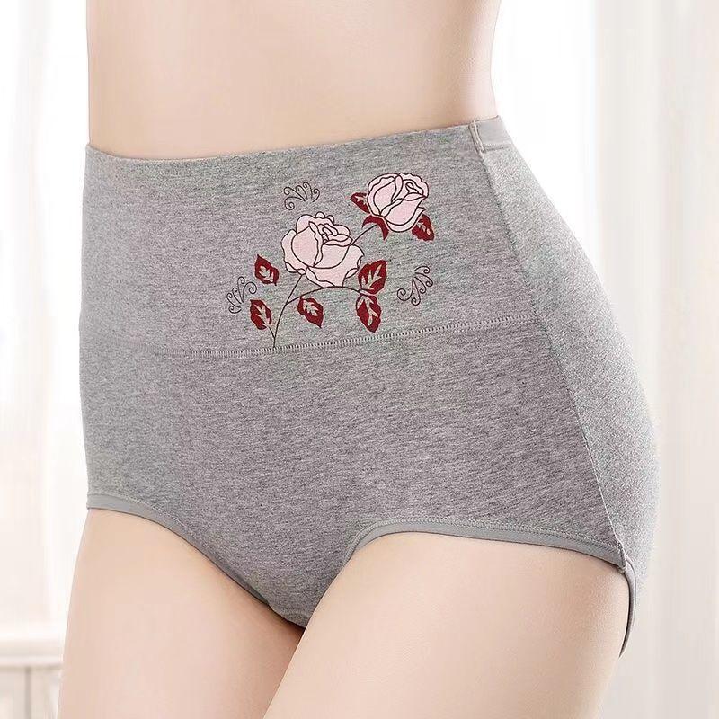 4 Teile/los Plus Größe Unterwäsche Frau Hohe Taille frauen Höschen Hohe Aufstieg Reine Baumwolle Kurze Atmungsaktive Panty Unterhose für damen