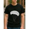 Men's Print T-Shirt - Short & Long Sleeve Casual Round Neck Shirt with Skydiving-Themed  for Adventure Enthusiasts, Wearable for Everyday Outfits