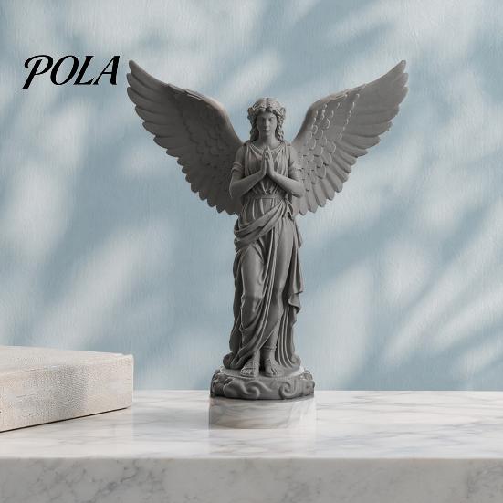 Decorative Angel Sculpture 3D Printed Praying Figurine, Retro Guardian Angle Statue, Elegant Statue Artistic Winged Women Decoration for Home Office,