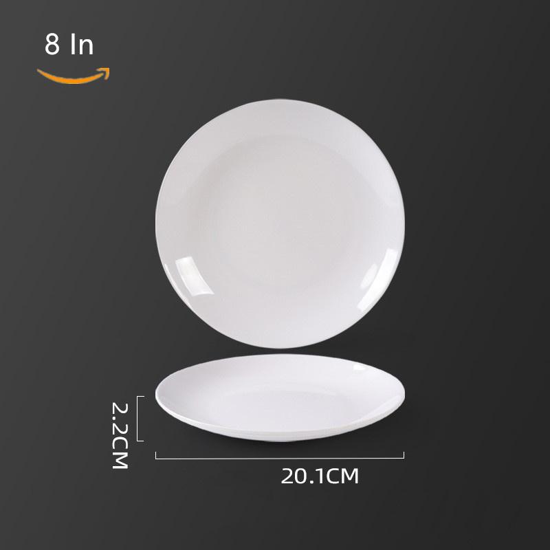 Multiple Sizes Main Dinner Plate Eco Friendly Imitation Porcelain Picnic Fruit Snack Dessert Plates Bone Dishes  Kitchen Dishes