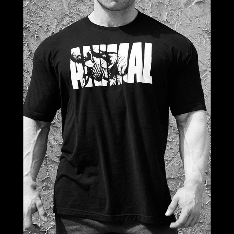 Camiseta de Verano para Gimnasio y Fitness Holgada para Hombre de Algodón Entrenamiento de Culturismo Camiseta de Hombre Oversize Deportiva de Manga Corta para Jogger