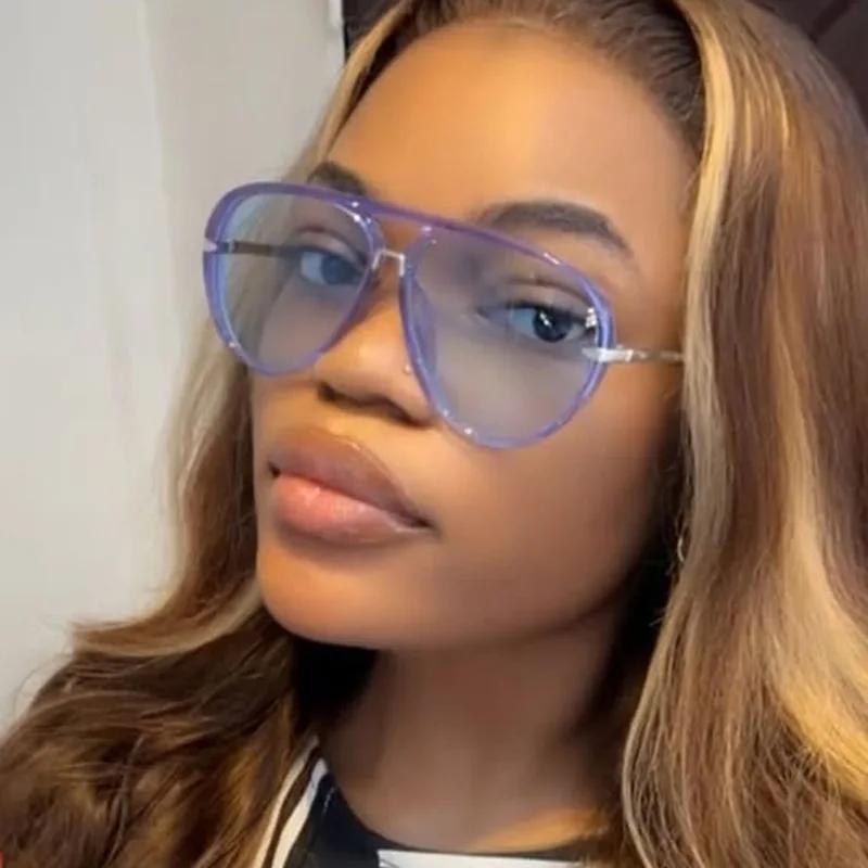 Classic Big Spectacle Frame Frame Pilot Sun Glasses Glasses Ladies For Men Sun Eyeglasses Luxury Designer Style Style Popular Punk Durable Metal