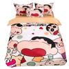 Boy Girl Crayon Shin-chan Bedding Set Pillowcase 2/3/pcs Shin-chan Duvet Cover Adult Children Gift Single Double Large Size
