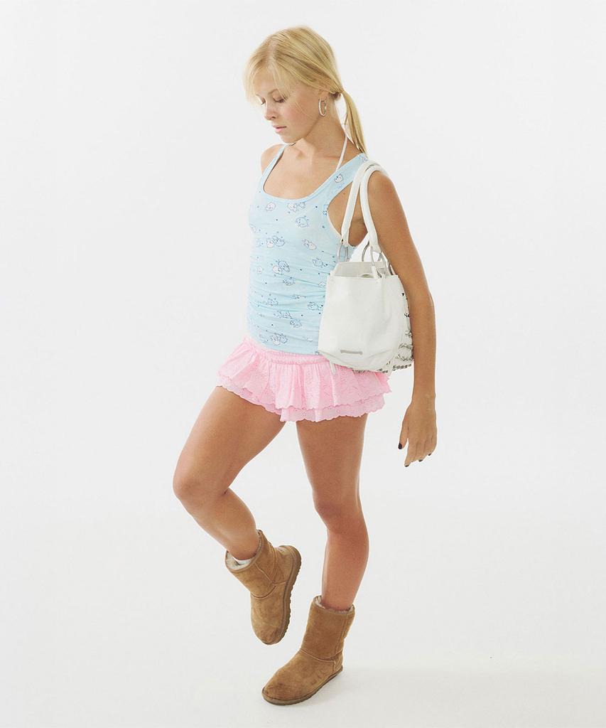 SCULPTOR Eyelet Tutu Mini Skort Pink