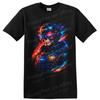 Police Skull T Shirt Neon Cyberpunk Tactical Officer Graphic Halloween Tee Art