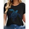 Europäische Größen Musterbedrucktes Lässiges Rundhals-Kurzarm-T-Shirt Sommer Neue Damenbekleidung
