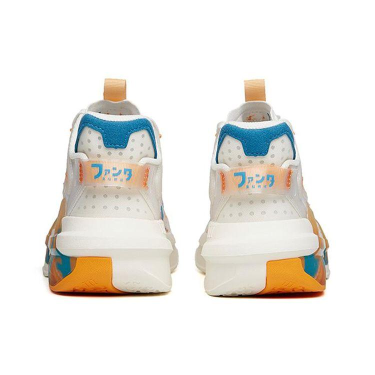 Fender X Anta Dominator 3.0 Slip Resistant Durable Mid Top Skate Shoes Women Skate Shoes White Orange 122138081S-1