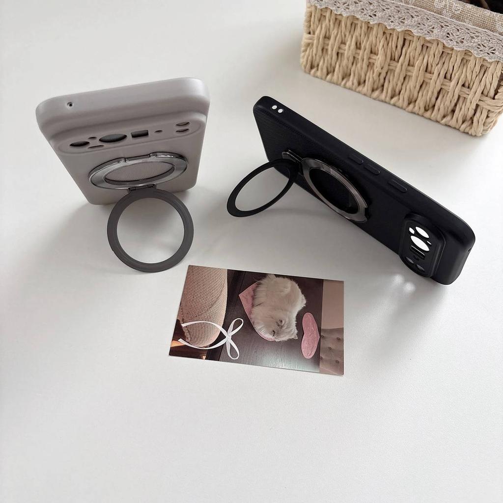Polka Dot Silicon Holder Stand Ring Phone Case For Motorola Moto G96 G86 G56 G06 G05 G15 G57 G67 G54 Power G64 G85 5G G17 Cover