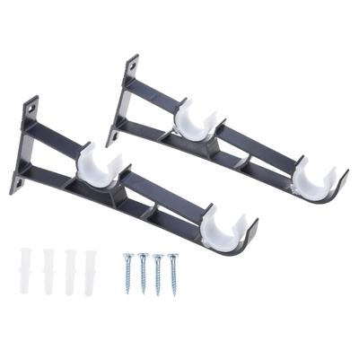 2Pcs Double Curtain Rod Brackets,Heavy Duty Curtain Rod Holders for Window, Bedroom,Home Curtain Rod,Drapery Rod Gift