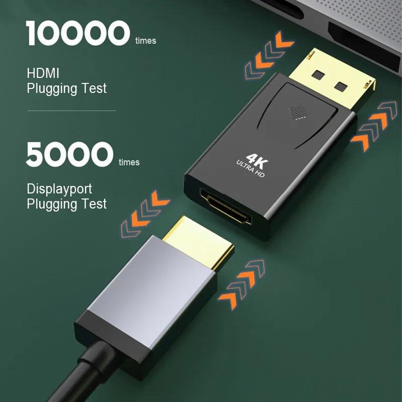 4K 1080P DP To HDMI Adapter DisplayPort To HDMI-Compatible Converter DP Male To Female HD TV Video Audio Connector for PC TV Laptop