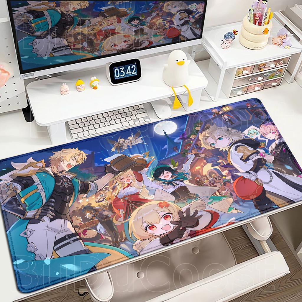 Ny Genshin Impact Skrivebordsmatte Anime Gaming Kul Varka Gaming Musematte Låst Kant Sklisikker Gummi Spillmatte Kontor Tastatur Musematte