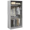 Vidaxl Wardrobe, Sonoma Oak Grey, 100X50X200 Cm, Wood-Based Material