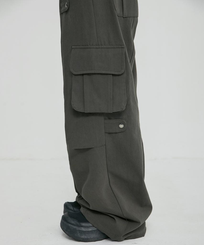 Peulleeoeob Wide Cargo Pants (Fl-262_Grayish Khaki)