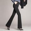 Damen Lange Hosen Hohe Taille Einfarbig Gerades Bein Ausgestelltes Design Hose Knopf Reißverschluss Hosentaschen Anzughose Arbeitskleidung