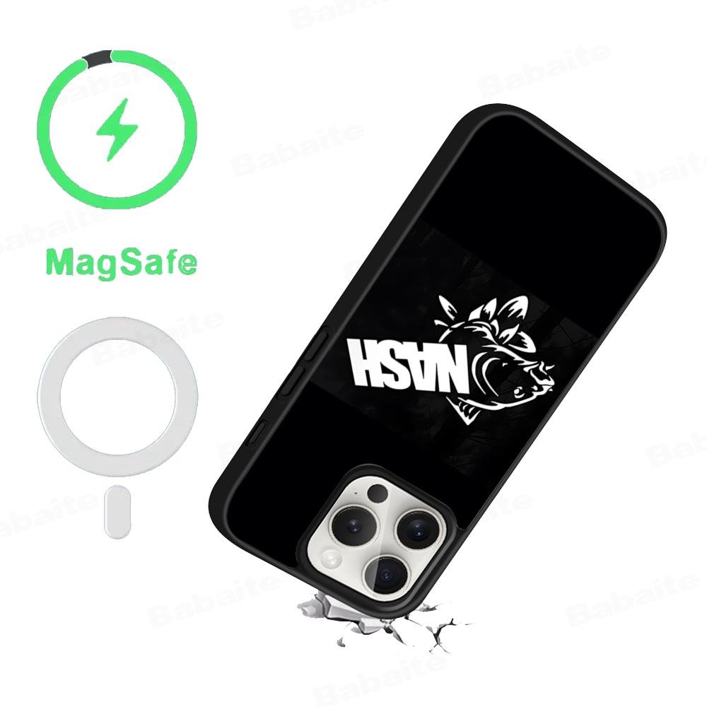 Nash Fishing Logo Phone Case Magnetic Case For IPhone 16 14 13 12 11 15 Pro Max Plus For Magsafe Wireless Charge Cover