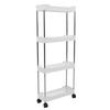 Slim Rolling Storage Cart 4 Tier Bathroom Mobile Shelving Unit Utility Cart Tower Rack for Kitchen Laundry Narrow Places Type