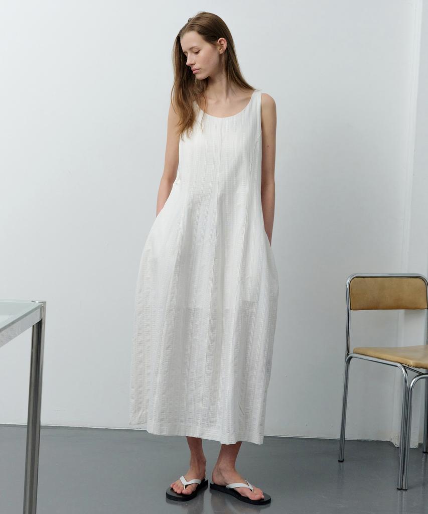 Leuba Arc Sleeveless Dress - Off White