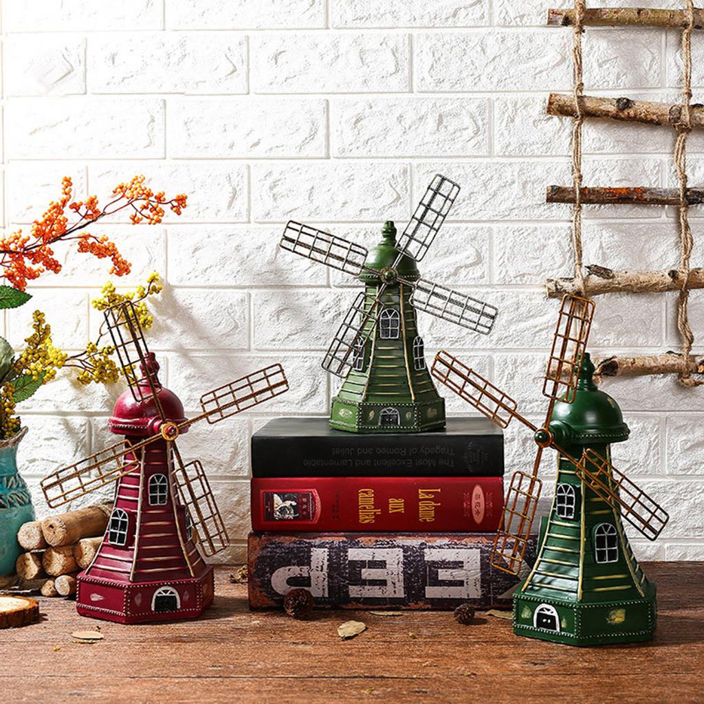 Nordische kreative Vintage-nostalgische holländische Windmühle kleine Figur für amerikanisch gestaltetes Wohnzimmer, Weinschrank, Schlafzimmerdekoration und Auslage.