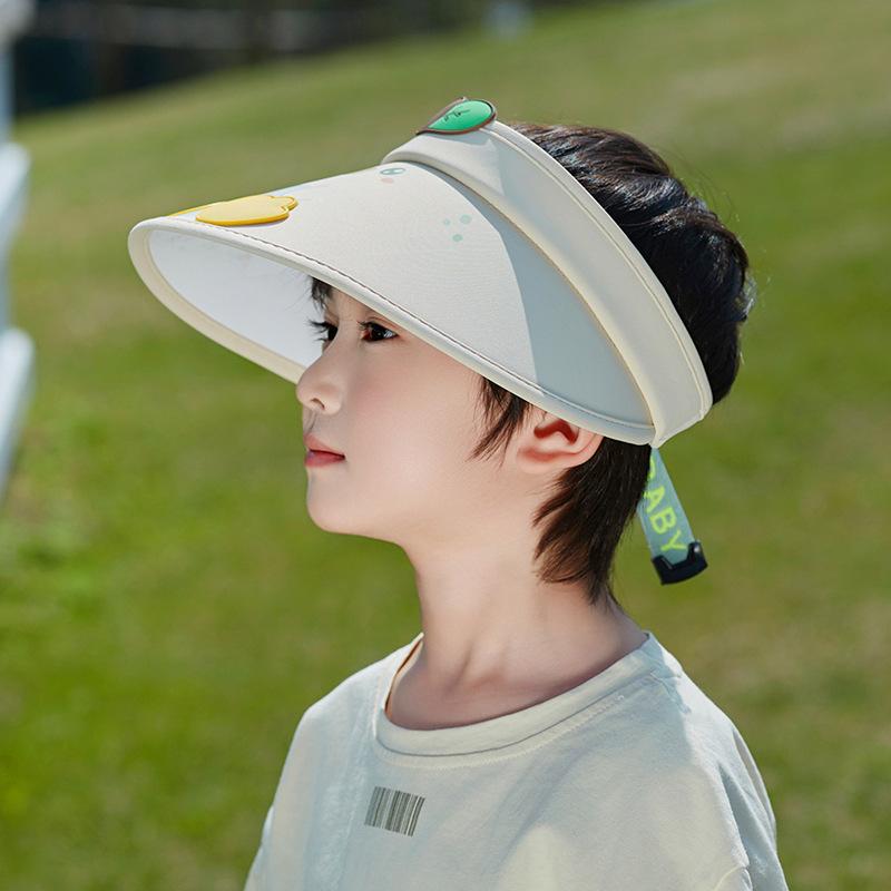 1122 Summer Children's Hat Cute Cartoon Sunshade Empty Top Hat for Boys and Girls Outdoor Big Brim Sun Hat