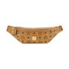 MCM Cognac Visetos Monogram Fanny Pack with Zip Closure & Gold Logo Plate for Daily & Street Style Use