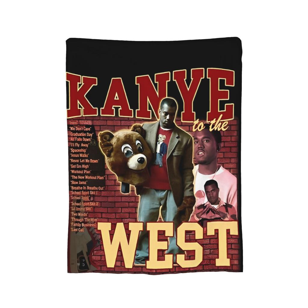 Kanye West Blanket Fleece Spring/Autumn Cute Bear  Multifunction Lightweight Throw Blanket for Home Bedroom Quilt