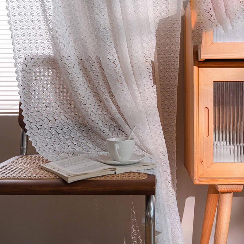 Jingga White Lace Rod Pocket Curtain