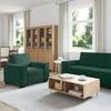 Set Divano a 3 Pezzi con Cuscini Velluto Verde Scuro