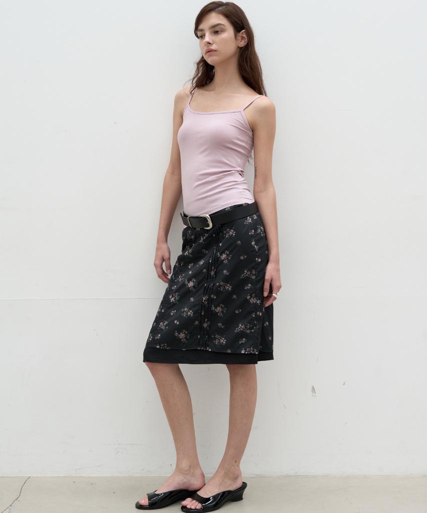 Seolan Floral Midi Skirt_Black